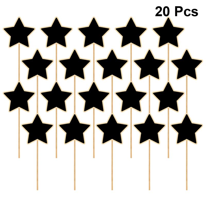 20 pièces tableau noir Toppers en bois tableau d'affichage tableau noir signes plantes de jardin étiquettes marqueurs de jardin étiquette: H