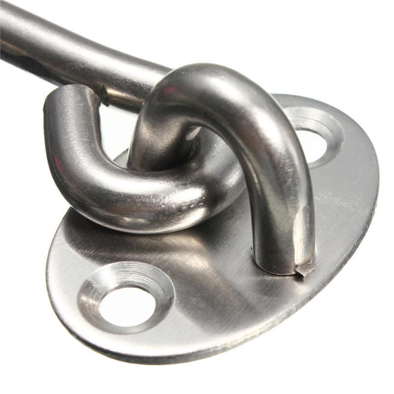 3-8inch Stainless Steel Cabin Hook And Eye Latch Lock Shed Gate Door Catch Silent Holder