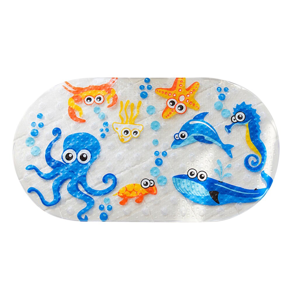 Cartoon Toilet Anti-Slip Bath Mat Foot Mat Bathtub Children Shower Mats With Sucke Pvc Bathroom Mat: Beige