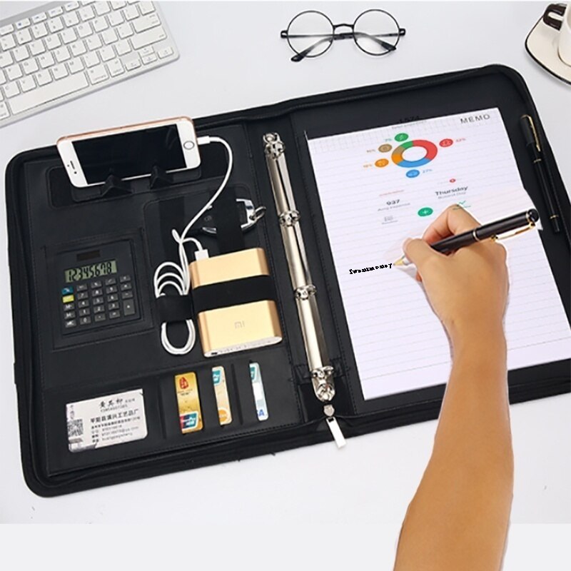 A4 File Folder Portable Conference Travel Diary Portfolio Organizer Travel Journal Bag Storage Bag Student Office Filing Product