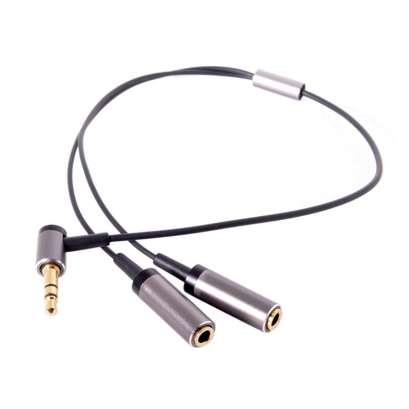 Cable 1 in 2 out 3,5mm stereo elbow male to female headphone audio cable splitter 3,5mm double adapter audio