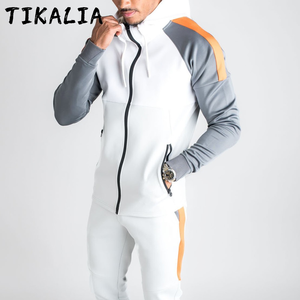 Chándal de 2 piezas para hombre, ropa deportiva para correr, chándal de manga larga para otoño,
