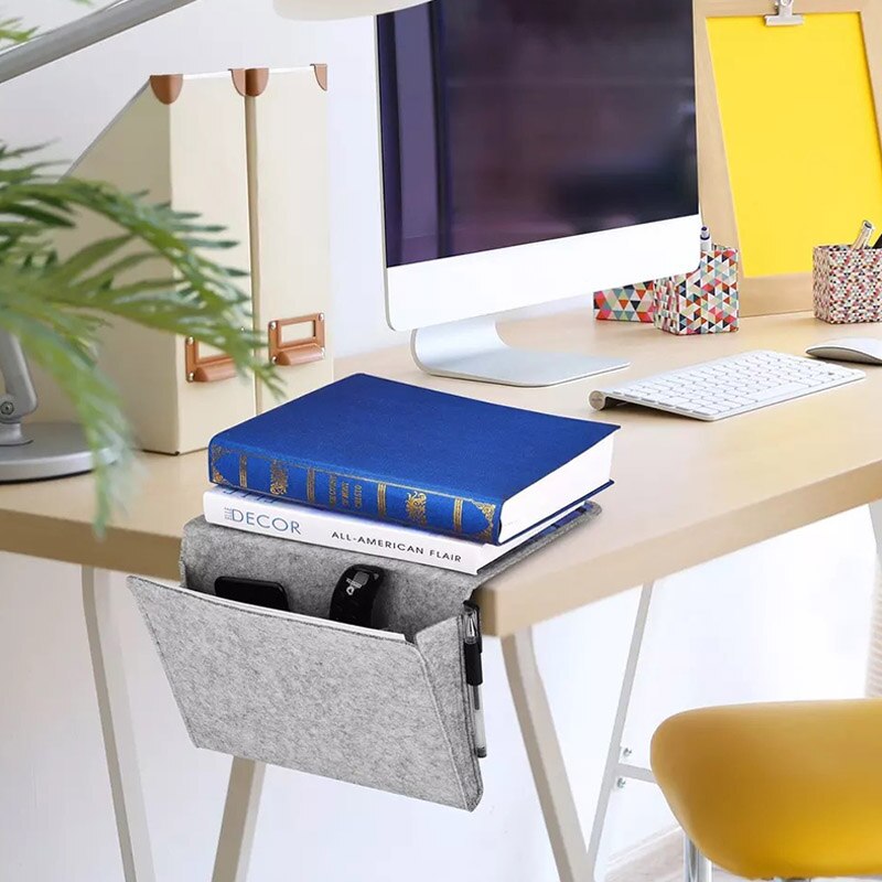 Bed Hanging Bag Pure Clor Mattress Holder Bag 27*7*22CM Hanging Type 1Pcs Felt Bedside Caddy Bedroom Organiser Storage Dispenser