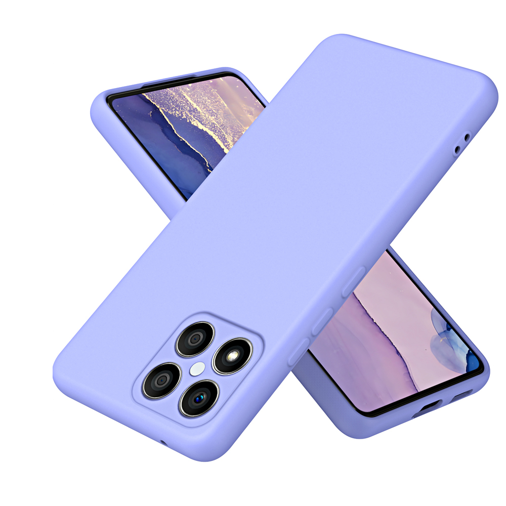 Coque de téléphone en Silicone liquide, étui arrière pour Honor X6 X6S X6A X7 X7A X8 X8A 4G 5G: ABS / Violet clair
