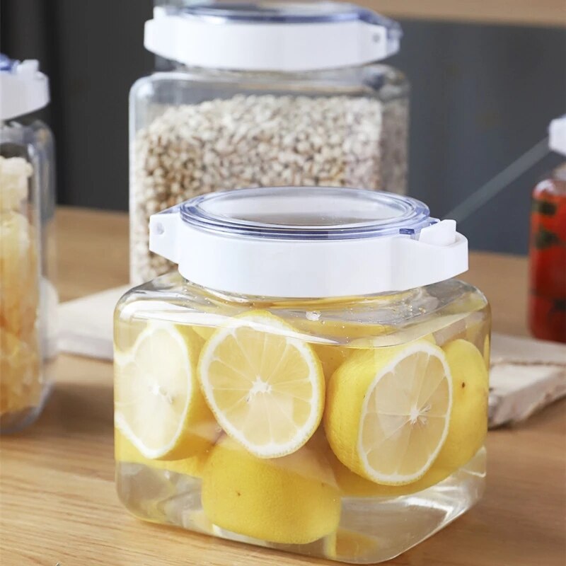 900-1500 ML Food Storage Container Plastic Kitchen Multigrain Storage Tank Transparent Sealed Cans Kitchen Storage Containers