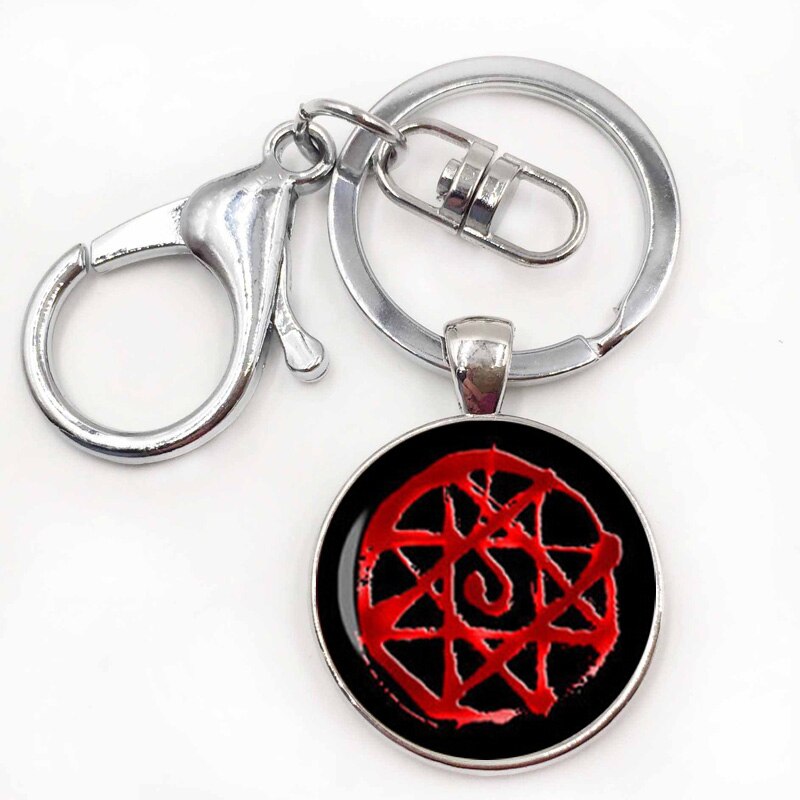 Full Metal Alchemist Necklace Full Metal Alchemist Pendant Glass Dome Pendant Necklace HZ1: Silver keychain