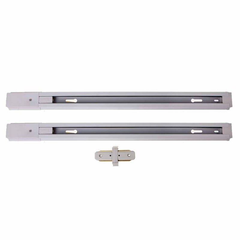 2 stuks Aluminium LED Track Light Met Connector Universele Rail Aluminium Spoor Licht: WHITE