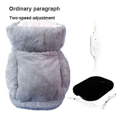 Electric Heating Foot Pads Treasure Plush Heating Shoes Heater Charging Heating Foot Pad Winter Warmer Removable Cleaning 220V: Gray-01