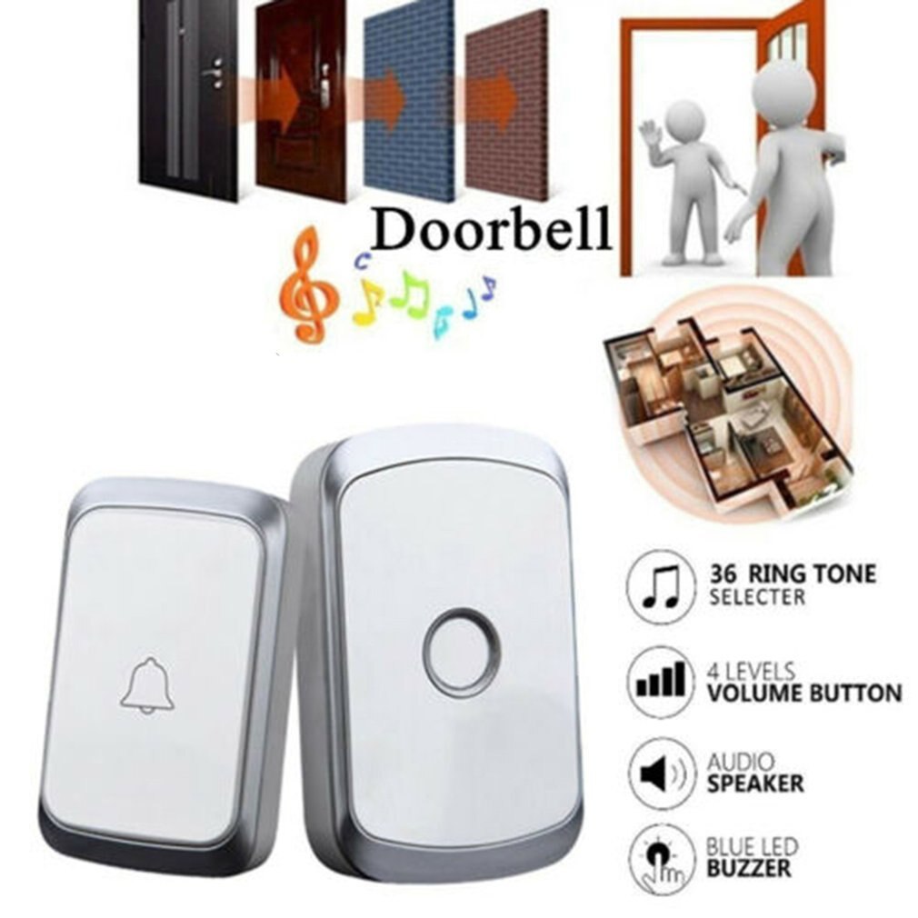 LED Door Bell Wireless Doorbell Battery Powered 36 Tune Songs 1 Remote Control 1 Wireless Home Security Smart Doorbells