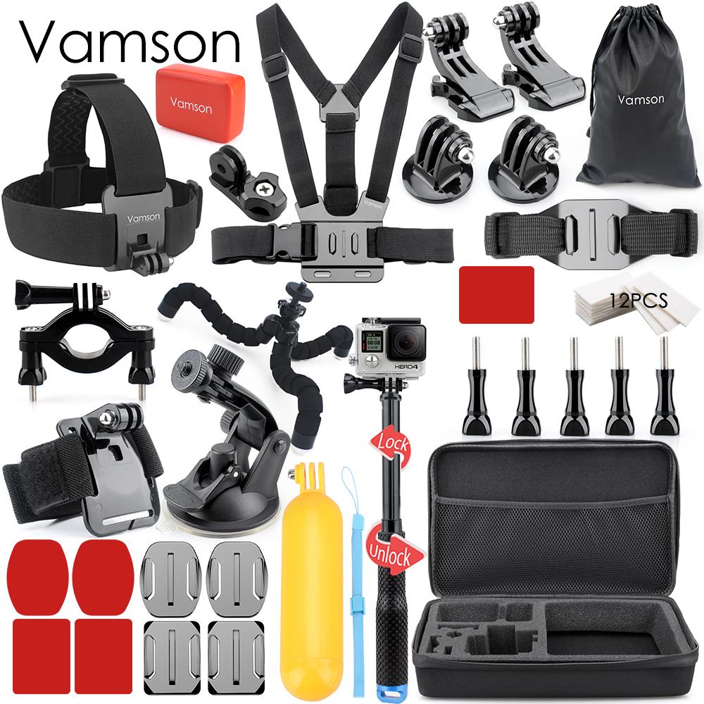 Vamson for Gopro hero 7 6 5 accessories set for gopro kit mount for SJ4000 hero 4 3 2 Black for SJCAM M10 for SJ5000 case VS74: VS74A