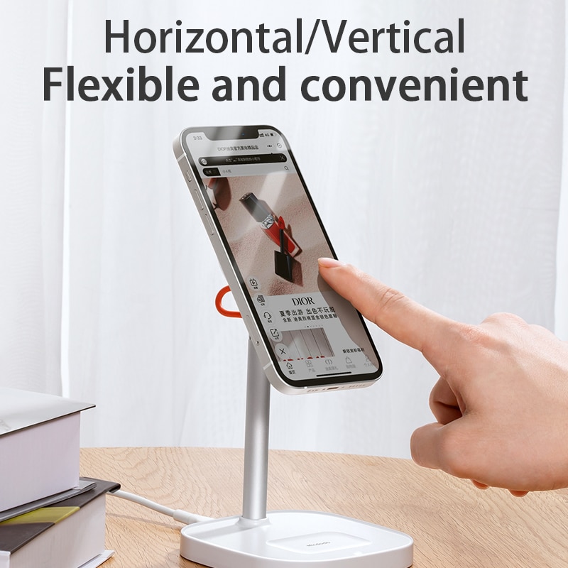 Mcdodo 2 in magnetisches kabelloses desktop-ladegerät für iphone 13, 12 pro max 1 airpods, headset und smartphone 15w schnellladefunktion