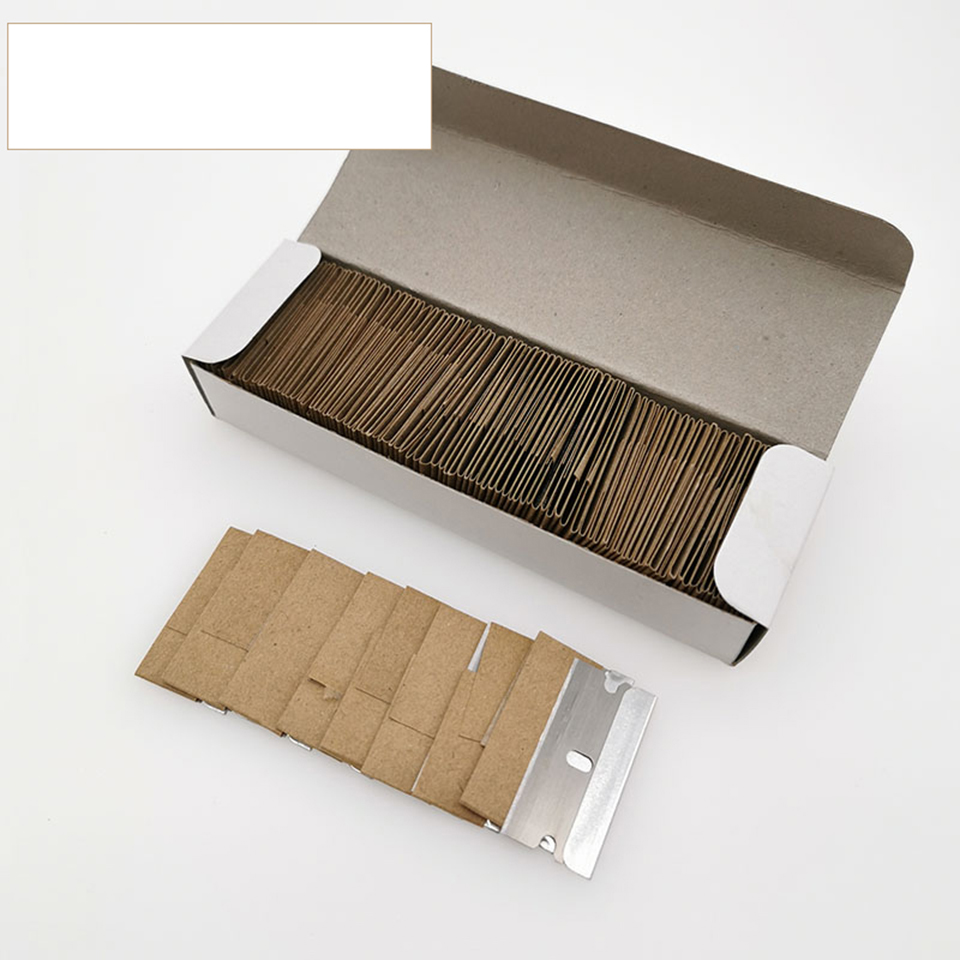2,2 * 3,9 cm Kohlenstoffstahl Sicherheitsschaber Messer Rasierklingen Ersatz für Autoverpackung 100 Klingen/Box MO-74