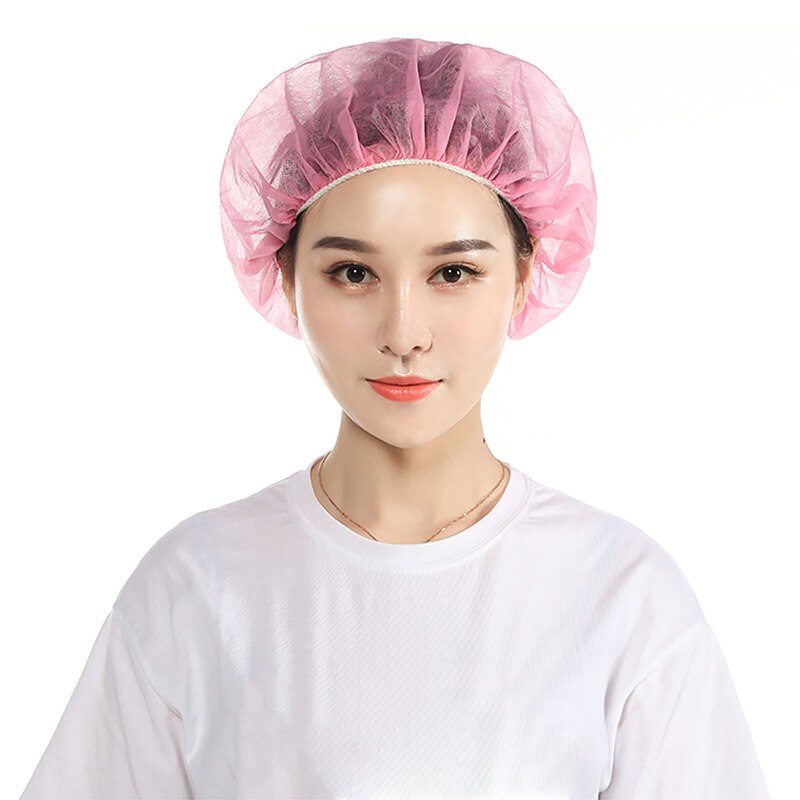 10PCS Non-woven Disposable Shower Caps Anti Dust Hat Women Men Bath Caps For Spa Beauty Hair Salon Bathroom Hotel Accessories: Pink
