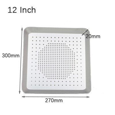 Stainless Steel Bakeware Pan Grill Baking Tray Pie Pizza Cake Baking Tray Cooking Rack Grill Baking Pan Kitchen Tool BBQ Tray: 12inch