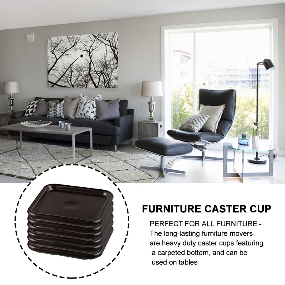 12 stuks accessoires tapijt onderkasten vloerbeschermer tafel meubel wieltjes beker banken aluminium plaat krasbestendig vierkant