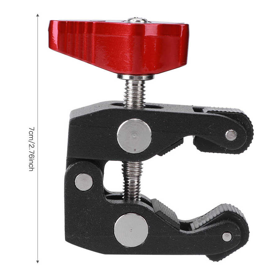 Photography Articulated Arm Crab Claw Super Clamp Clip Holder with 1/4 3/8 Screw Holes for Mirophone LED Video Light Monitor