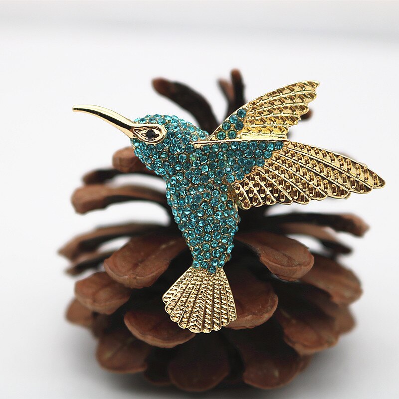 Broche colibri rétro pour femme, épingle de manteau de corsage féminin, bijoux mignons, accessoires de fête de mariage
