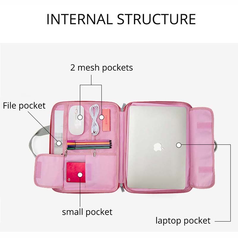 Women Laptop Briefcase Computer Bag Business Document Organizer Ipad Tote Ladies Handbag Messenger Document Bag