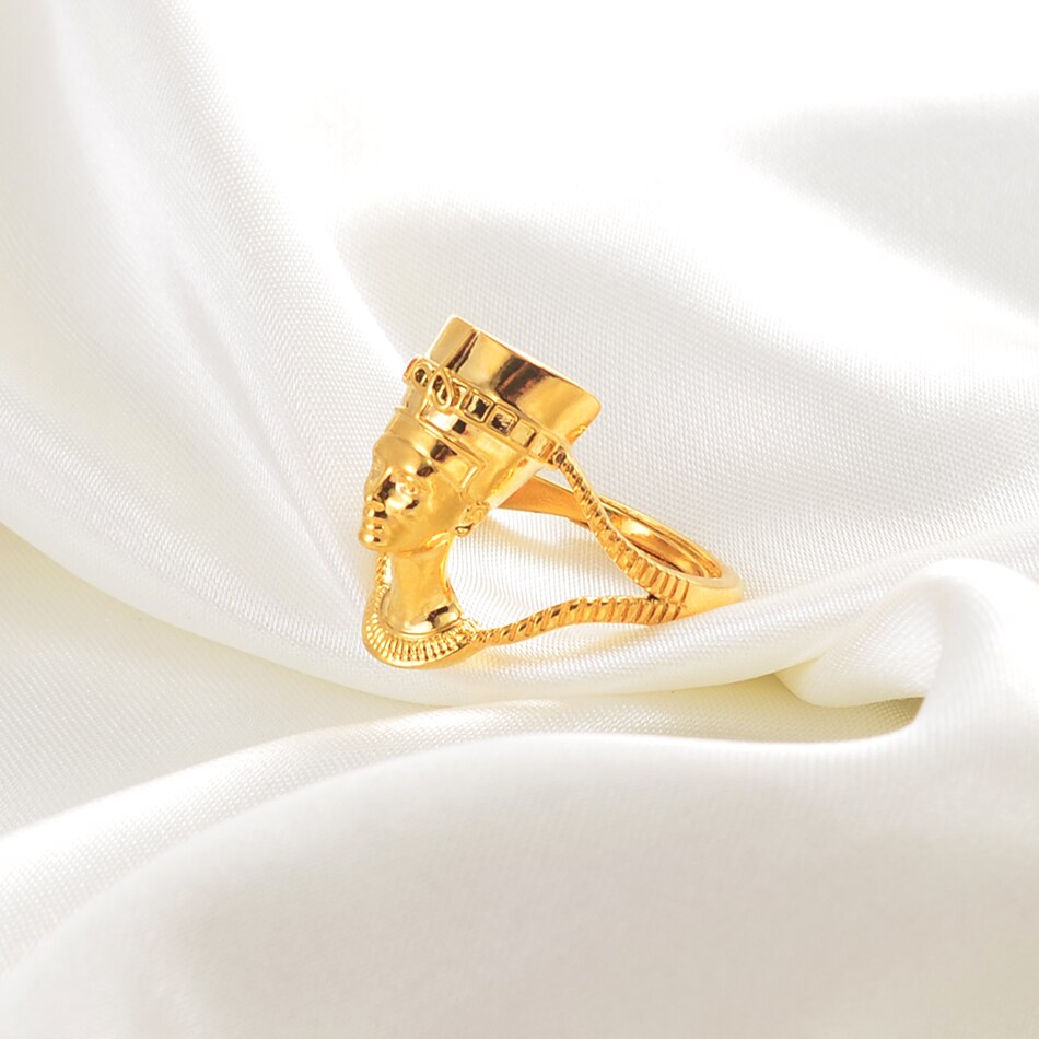 Anniyo regina egizia nefertilizzanti anello per le donne ragazze africano anello di barretta gioielli colore oro partito tutto'ingrosso regalo nazionale #235906