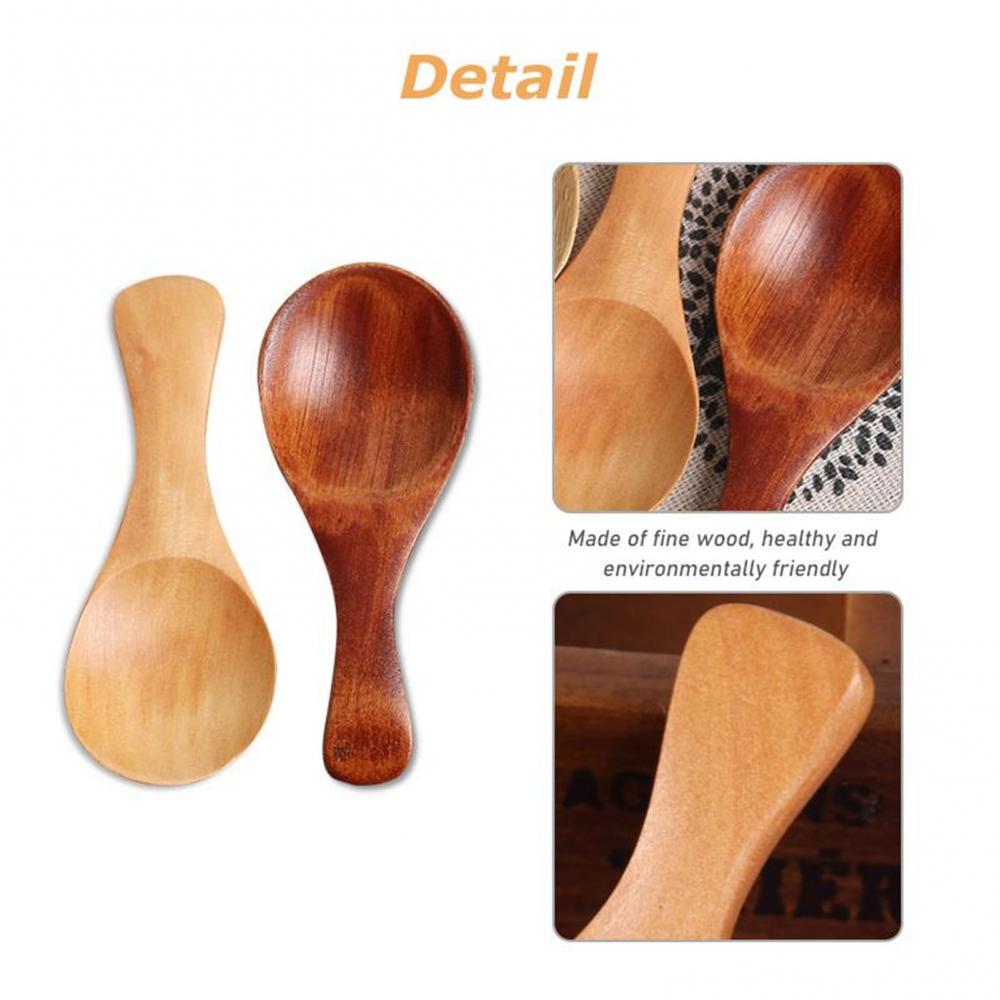 10Pcs Wooden Measuring Spoon Wooden Measuring Scale Spoon Scoop Coffee Beans Bar Kitchen Baking Tool