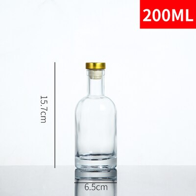 Bouteilles de liqueur de vodka vides bouteille d'alcool pot de vin bouteille de verre d'étanchéité 50ml/100ml/200ml: 200ml a 1pc