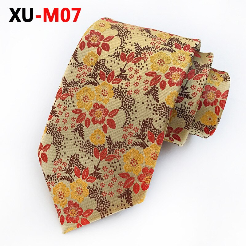Cravate classique à fleurs pour hommes, 8cm, pour les créateurs d'affaires, idéal pour un mariage: XU-M07