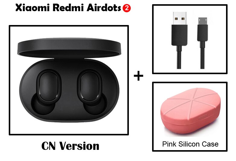 Xiaomi redmi airdots 2 trådløse bluetooth øretelefoner in-ear stereo øretelefoner ture trådløse øretelefoner: Tilføj kabel pcase