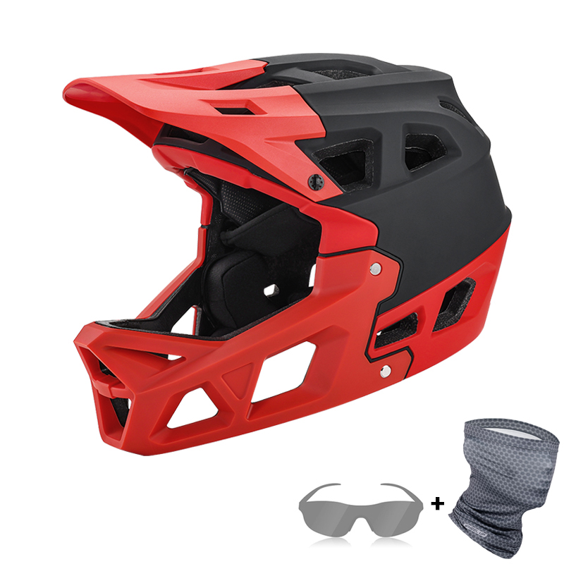 CHINION MTB Full Face Helmet Adult DH Downhill Bike Helmet Motocross Off-Road Safety Helmet Mountain Full Cover Bicycle Helmet