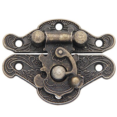 4 Stuks Antieke Bronzen Hasp Klink Sieraden Houten Doos Lock Mini Kast Gesp Case Sloten Decoratieve Handvat 3 Size