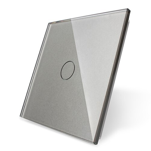 Livolo lyxigt vitt pärlkristallglas, eu -standard, enda glaspanel för 1 gängspeksknapp, vl -c7-c1-11 (4 färger), ingen strömbrytare: Grå