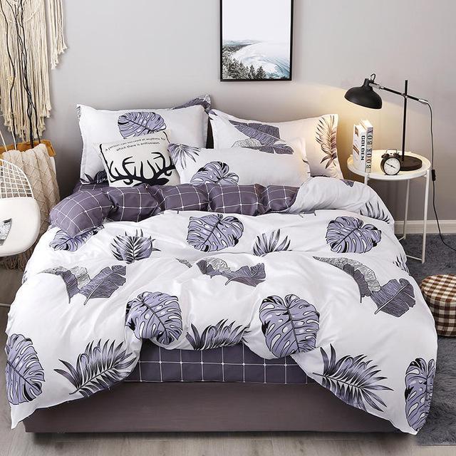 38 Pink bedding set bed Duvet cover set Twin queen size duvet cover pillowcase: Light Grey / Queen