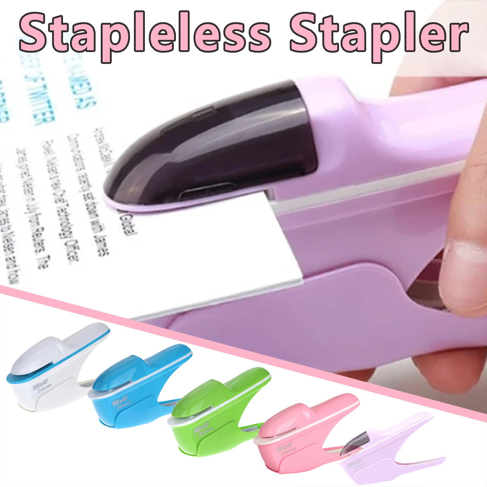 Cute Book Stapleless Non-staple Stapler Stapling Machine Stapler Paper Stapling Stapler Free Staple Needleless Stapler