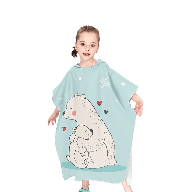 Niños microfibra Albornoz para la playa cambiar bata Poncho con capucha de Surf Poncho compacto rápido seca toallas con capucha: 12H