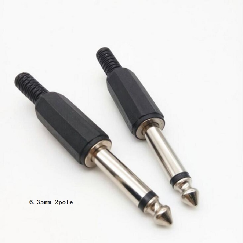 2/10/20PCS 6.35mm 2/3 pole Audio Jack Plug Hoofdtelefoon mannelijke Connector 6.35mm Stereo Headset jack Audio Kabel Aansluiting: 6.35mm 2pole / 100PCS