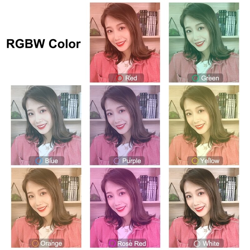 PULUZ Dimmable Color Fill Light Ring Light LED Ring Light RGBW Dimmable Lighting Kit For Makeup Camera Selfie Video Live