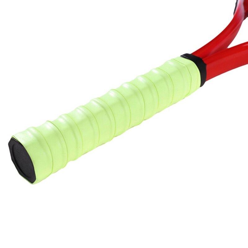 Halkfritt tennisracket pu tennistillbehör grepp svettabsorberande bälte badmintongrepp sport svettabsorberande tennistillbehör: Fluorescerande grön
