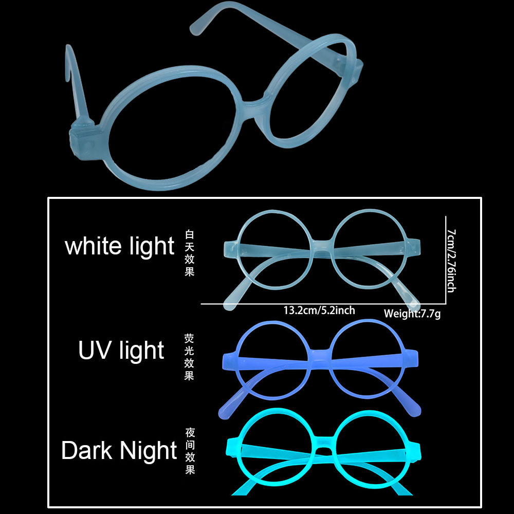 Selvlysende briller neonfargeskiftende briller lysende rekvisitter fluorescerende temafest uv-glød festdekorasjonsutstyr: Lys gul