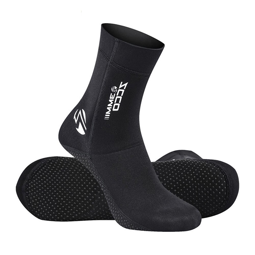 Zcco 1 Paar 3Mm Neopreen Duiken Sokken Antislip Volwassen Warm Patchwork Wetsuit Schoenen Duiken Surfen Sokken voor Mannen Vrouwen: Black / L(41-42)