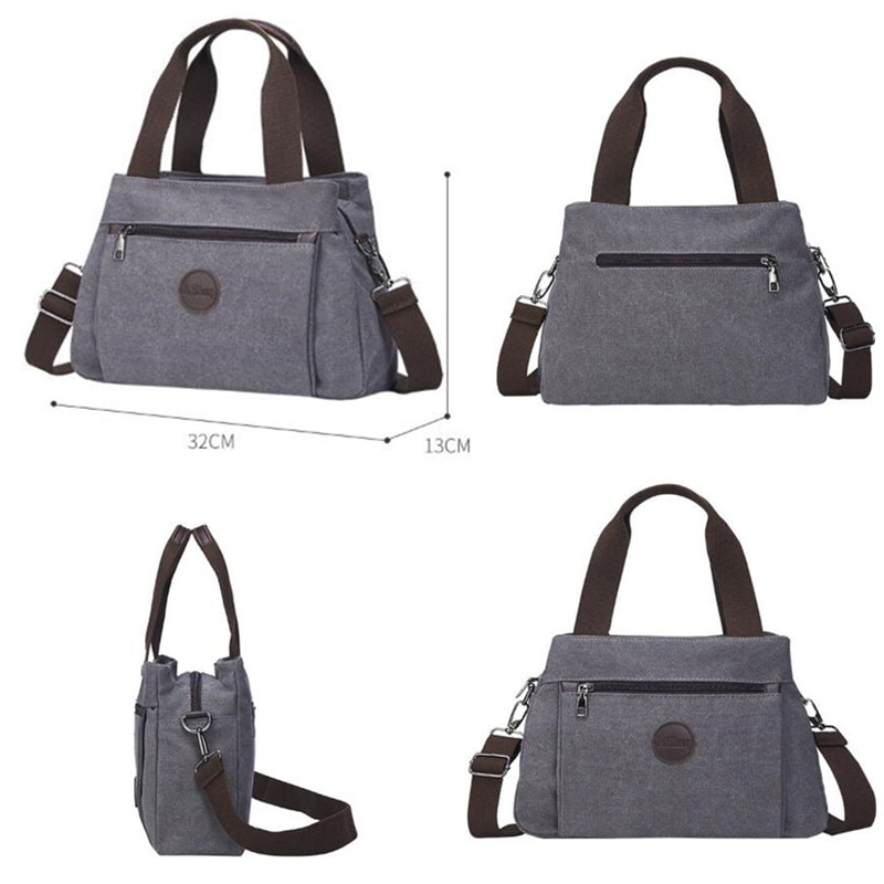 Dame Mode Canvas Handtas Tote Bag Multifunctionele Crossbody Tas Voor Vrouwelijke Grote Capaciteit Schouder Messenger Bags