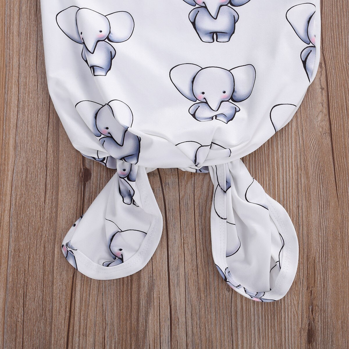 0-6M Pasgeboren Baby Meisjes Jongens Slapen Baby Lange Mouwen Cartoon Leuke Olifant Print Beddengoed Slapen Set met Boog Hoofdband