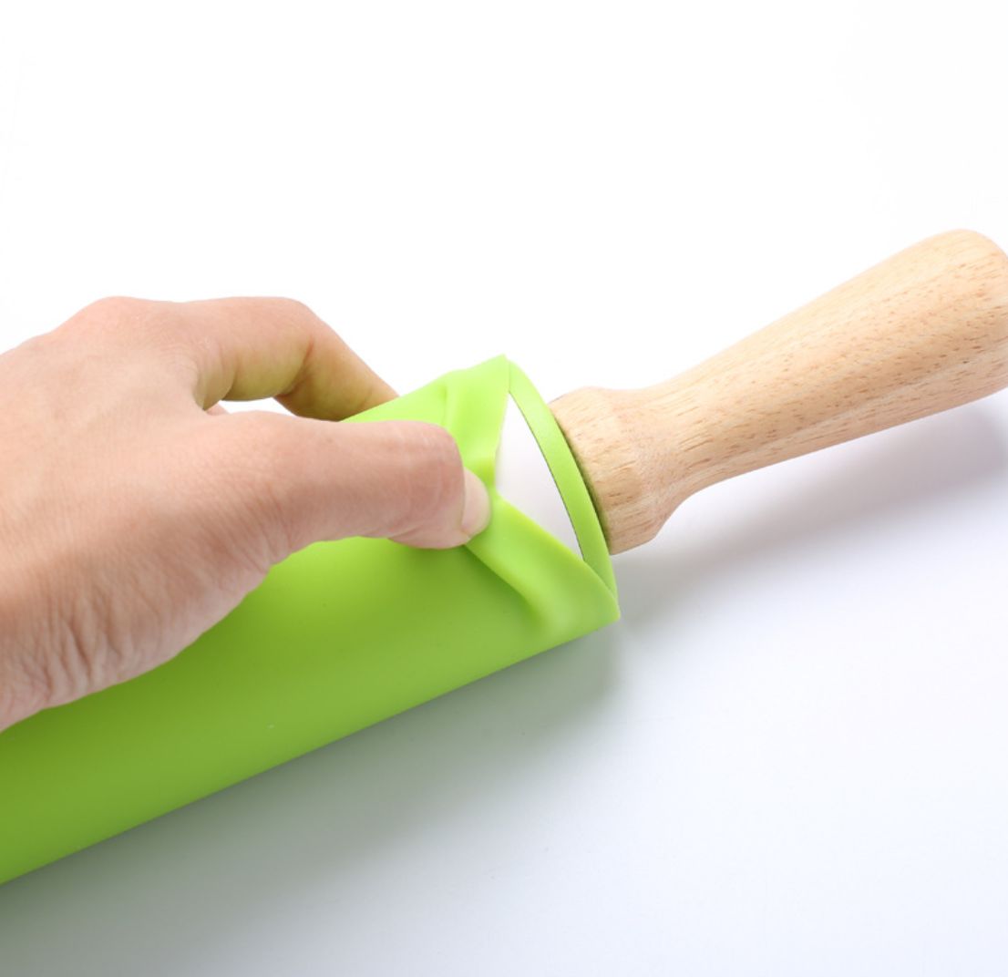 1PC Silicone Rolling Pin Dough Roller Handle DIY Kitchen Baking Children Pastry Stick Cake Decor Cooking Tool