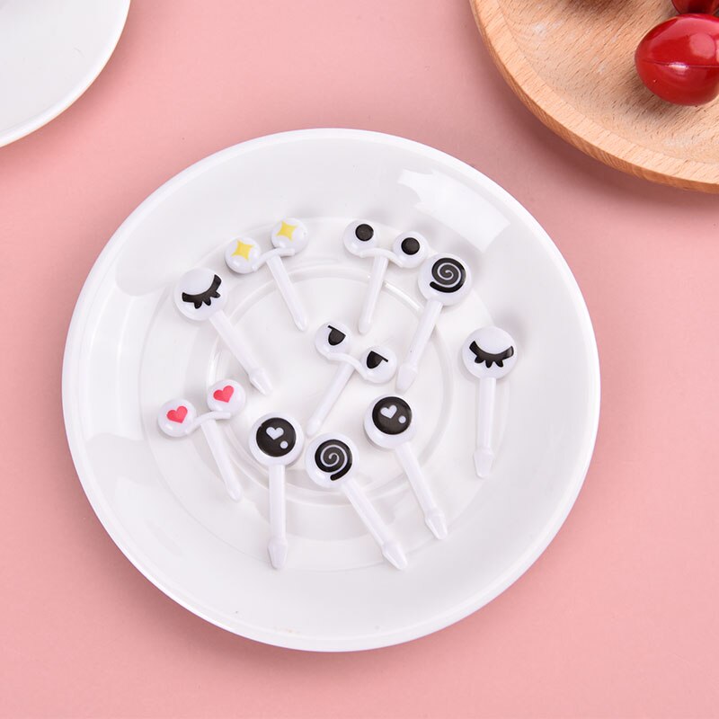 Fruit Vork Mini Cartoon Kinderen Eten Fruit Pick Tandenstoker Party Decoratie Kleur Willekeurige Brand En