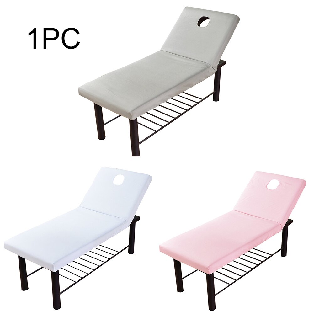 Pure Color Elastic Beauty Bed Cover For Beauty Salon Spa Massage Bed Table Couch Bedding Cover with Face Breath Hole 190x70cm