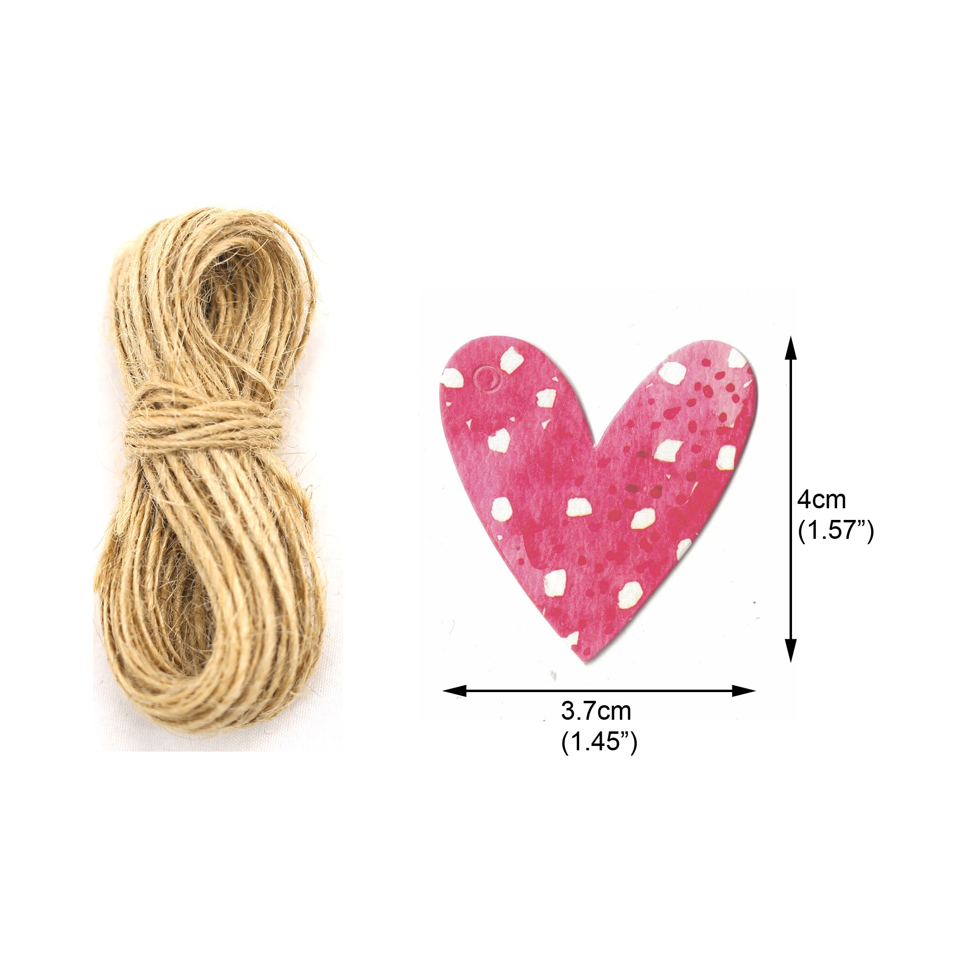 Etiquetas de papel para el Día de San Valentín y bodas, paquete de etiquetas DIY, decoraciones para fiestas, etiquetas colgantes, suministros para envolver , 50 unids/lote: Heart