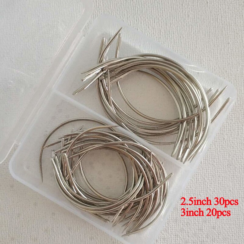 Combo C Type Hair Weave Needle Canvas Repair Weaving Curved Sewing Needles Pins: Default Title