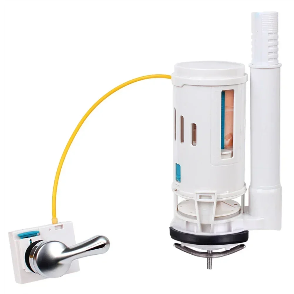 Toilet Cistern Flush Valve 2in Plastic Overflow Lever Operated Dual Flush Toilet Tank White Dual Flush Water-saving Valve: WHITE
