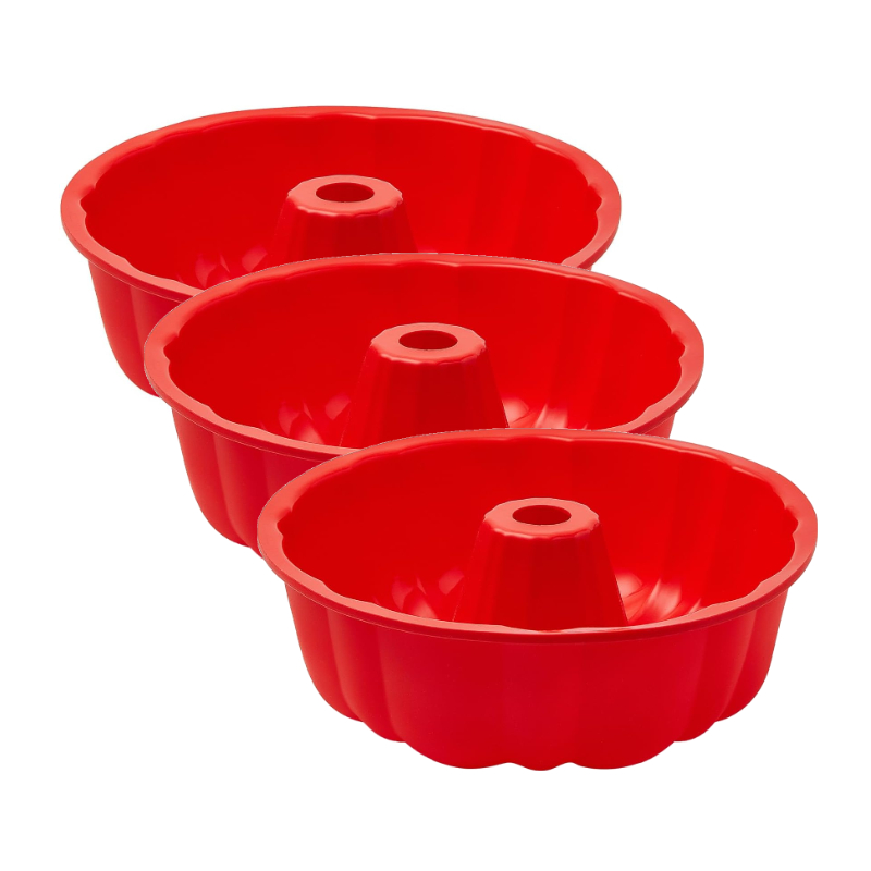 10inch Bundt Cake Pan Non-Stick Silicone Bakeware Fluted Round Baking Mold for Oven Home Kitchen Premium Reusable Easy Release: black