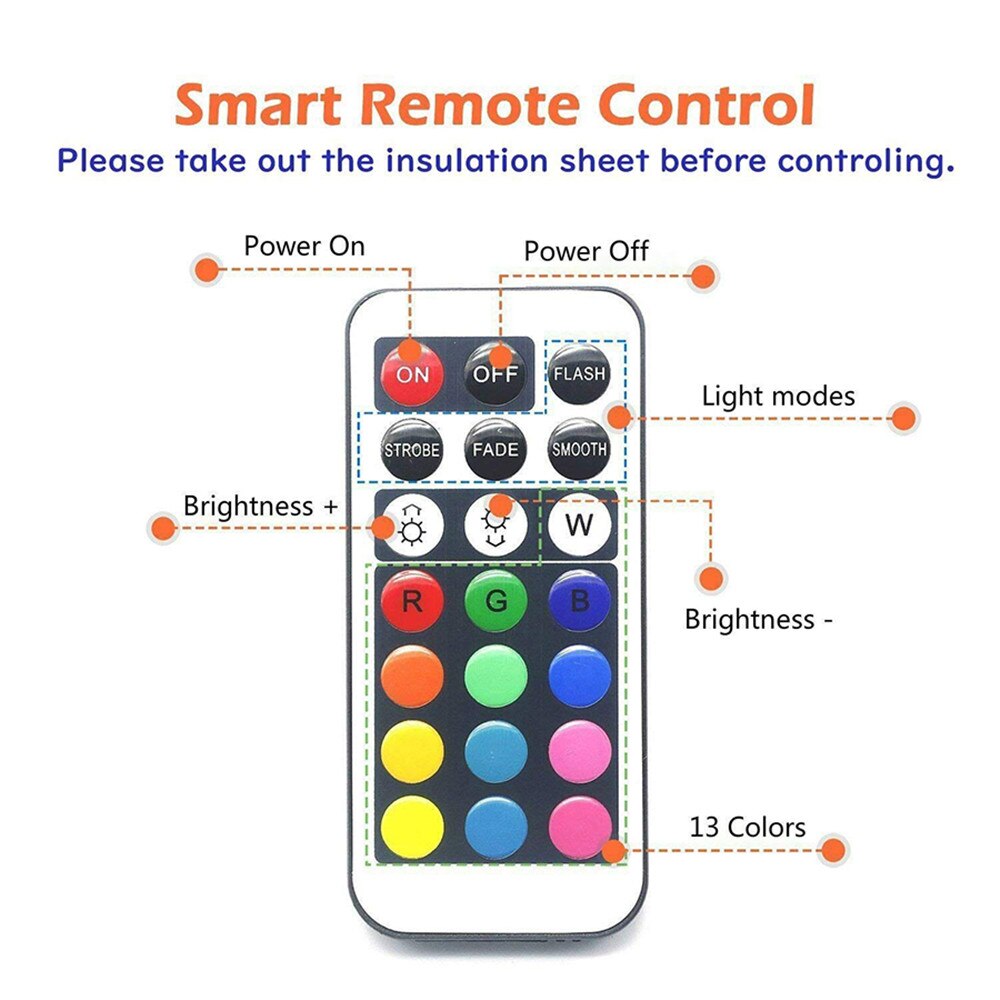 Remote Controlled RGB Submersible Light Battery Operated Underwater Night Lamp Vase Bowl Outdoor Garden Wedding Party Decoration