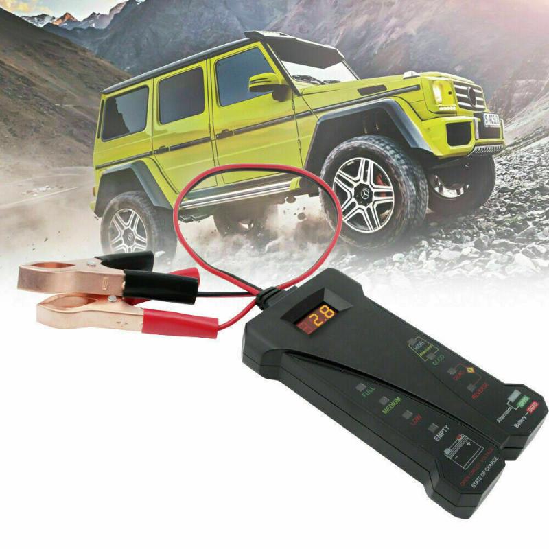 12v bilbatteri tester 8 led lys digital dynamo tester auto load digital analysator våt tørr blysyre batterilader