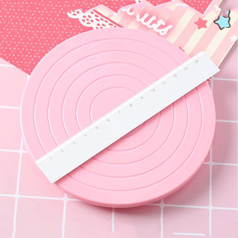Round Cake Polished Rotating Plate DIY Cake Decorating Swivel Turntable Baking Tool Kitchen Cake Turntable Plastic
